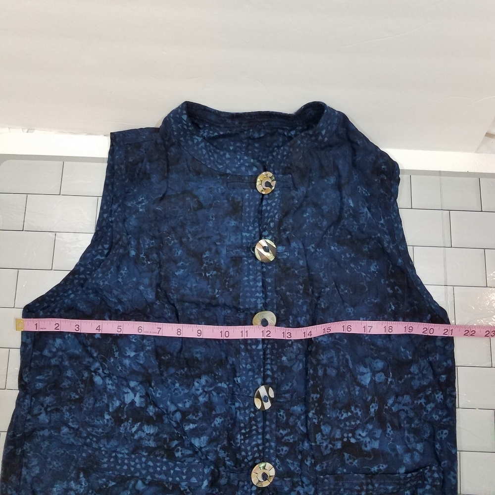 Hand Made Reversible Blue Vest - Picture 10 of 11